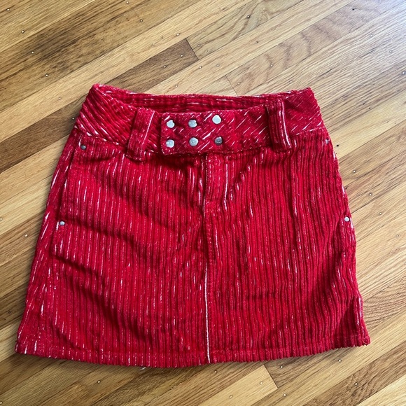 Diesel Kids Red Corduroy Skirt, size 8 - Picture 2 of 6